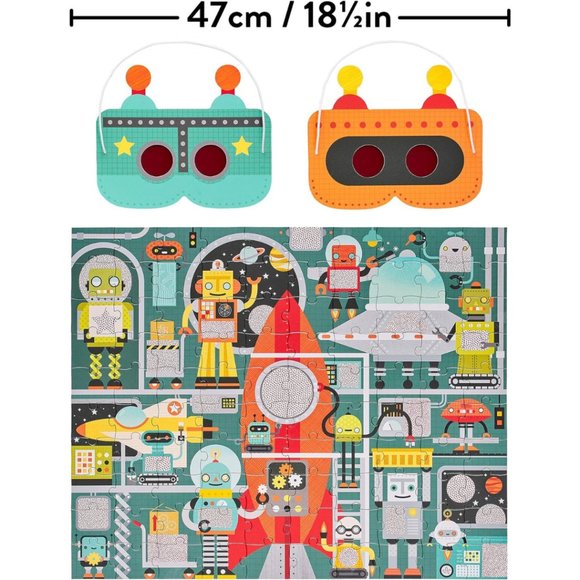 Petit Collage - Robot Factory 100-Piece Decoder Puzzle - Picture 5 of 9